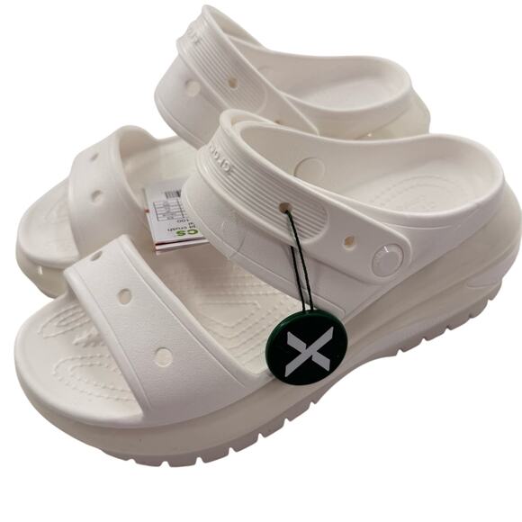 NWT Crocs Platform Mega Crush Chunky Iconic Sandal in White Size 8 - Picture 1 of 14